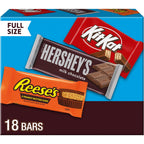 HERSHEY'S, KIT KAT & REESE'S Milk Chocolate Variety Box, 18 ct