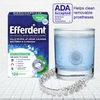 Efferdent Denture Cleaner Tablets – Dental Appliances, Aligners, Mouth Guard, and Retainer Cleaner Tablets, Minty Fresh & Clean, 126 Count