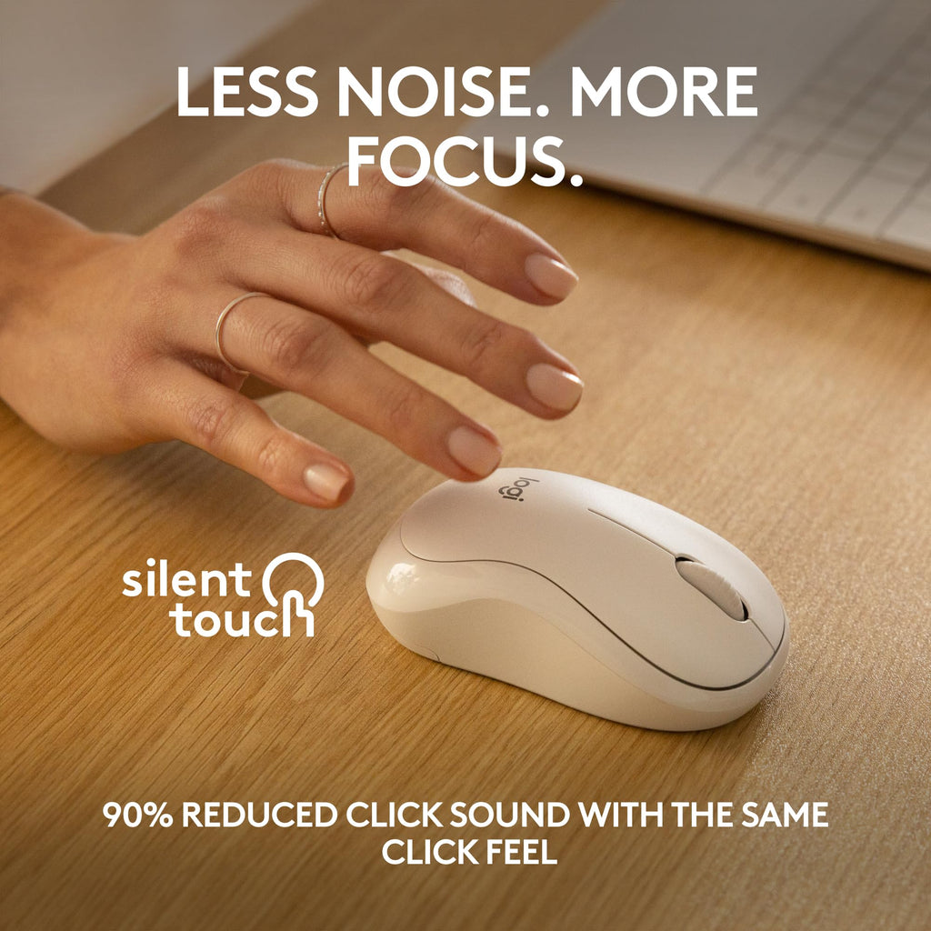 Logitech M240 Compact Silent Bluetooth Wireless Mouse - Off White