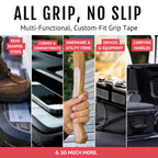 CATTONGUE GRIPS Non-Abrasive Grip Tape Roll - 2” Wide Heavy-Duty, Waterproof Anti-Slip Tape for Bathtubs, Stair Treads, Ramps & More - Indoor & Outdoor Non-Skid Solution (Black, 10ft)
