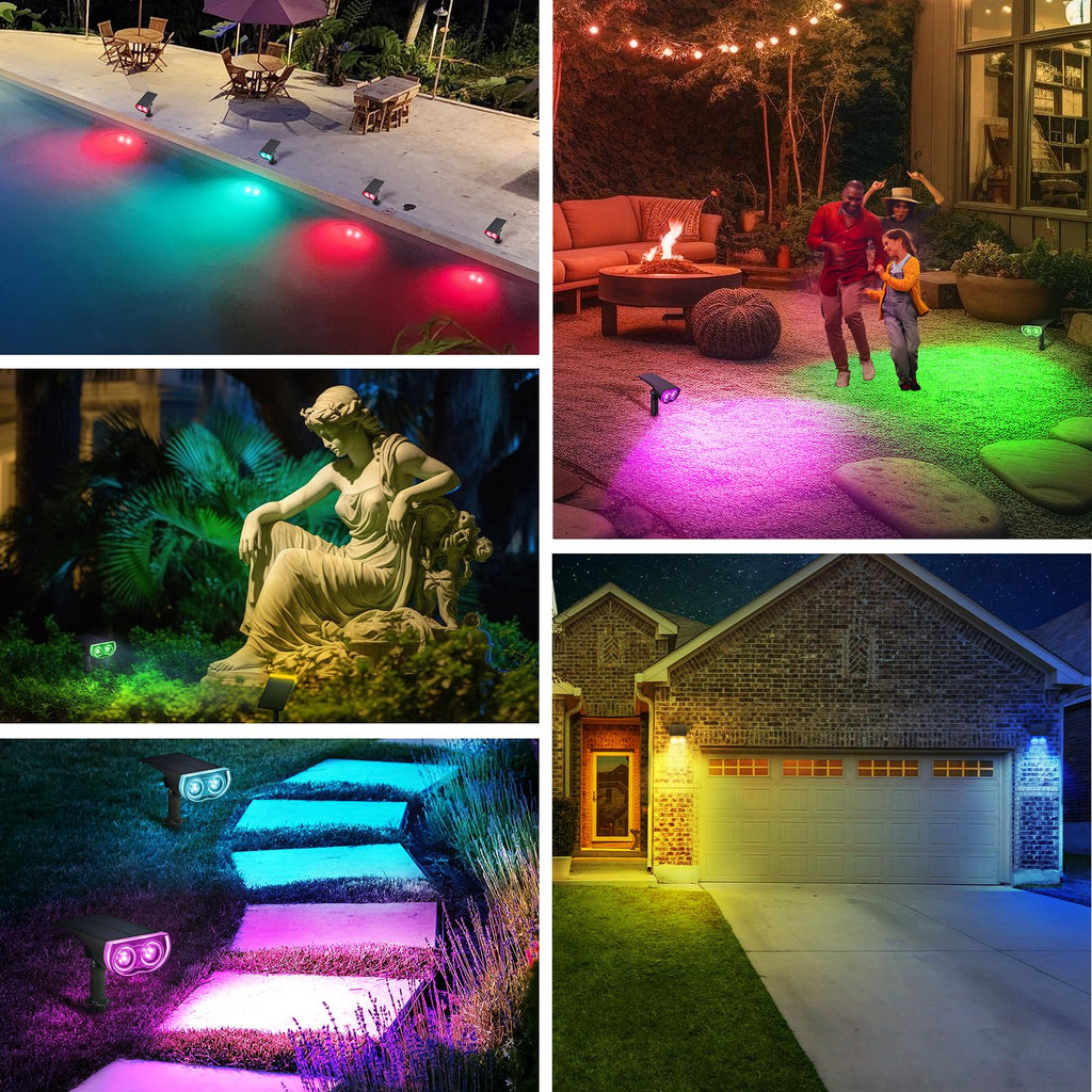 Linkind Halloween Solar Spotlights Outdoor Waterproof Multicolor 6 Pack
