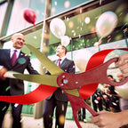 Red Ribbon Cutting Ceremony Kit – 20 Ribbon Cutting Scissors with Gold Blade and Satin Ribbon Red for Inaugurations & Special Events