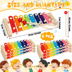 Lukmaa 6 Pcs Xylophone for Kids Wooden Xylophone with Mallets Musical Instrument Wood Baby Percussion Kit Christmas Birthday Gifts for Boys Girls Educational Preschool Instruments Toddler Toys
