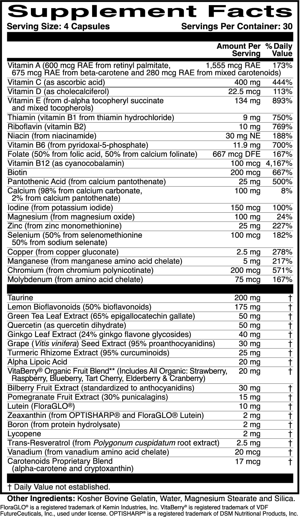 ScienceBased Health OcularProtect – Daily Multivitamin with Advanced Eye Health Support – 40+ Key Nutrients with Lutein, Zeaxanthin, Turmeric & Quercetin – Immune & Antioxidant Support