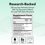 Theralogix Prostate SR Saw Palmetto & Beta-Sitosterol Supplement - Supports Healthy Urinary Tract Function in Men* - 90-Day Supply - NSF Certified - 180 Softgels