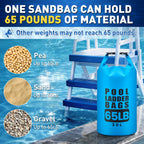 2 Pack 30L/65LB Pool Step Weights Sand Bags – Waterproof 500D PVC Ladder Weights, Pool Sand Stair Weights for Above Ground and in-Ground Pool Steps