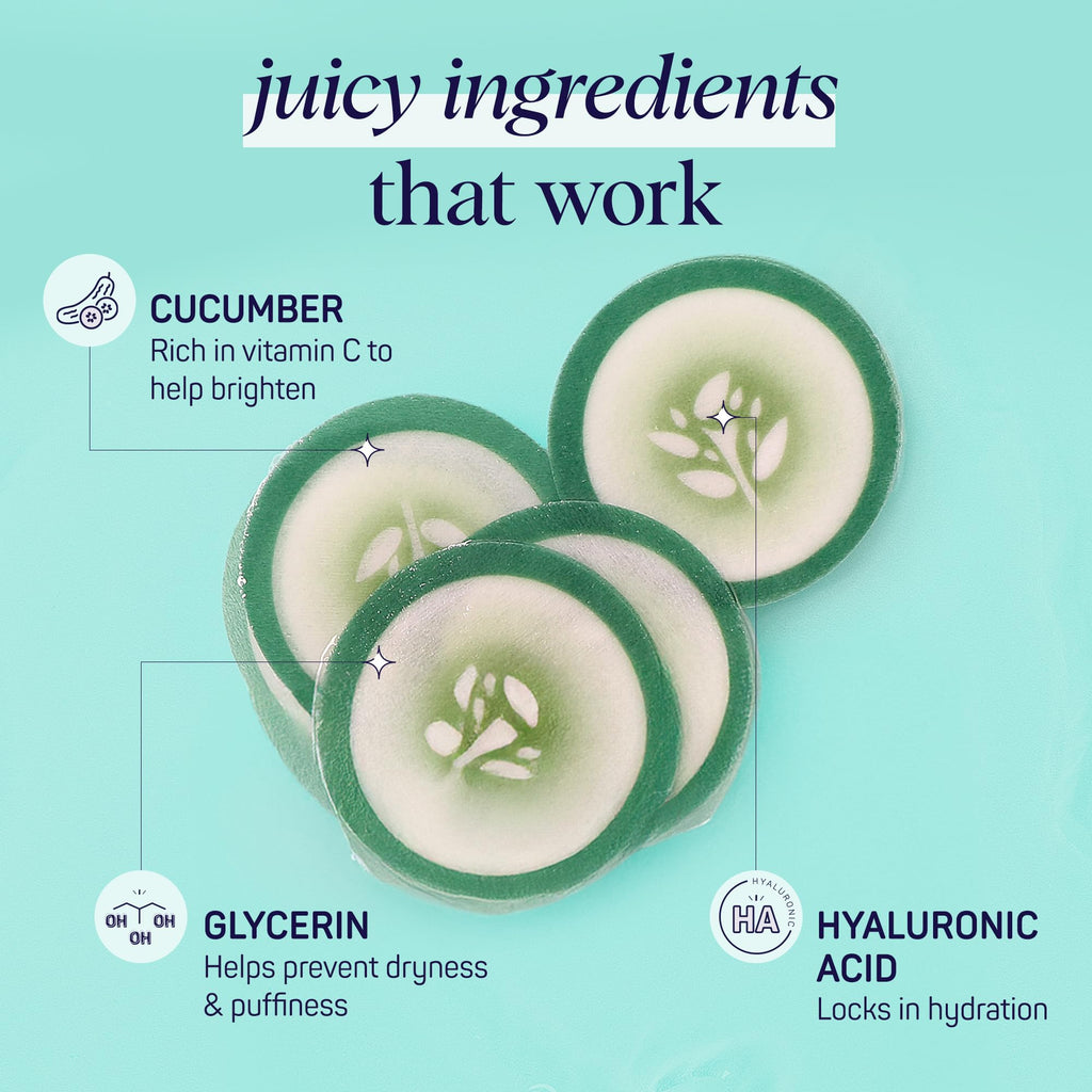 SpaLife Cooling Cucumber Eye Pads | Korean Dark Circles & Puffy Eyes Treatment | Nourishing Cucumber Eye Pads | Eye Mask for Puffy Eyes Daily Depuffing Eye Patches | 48 Count