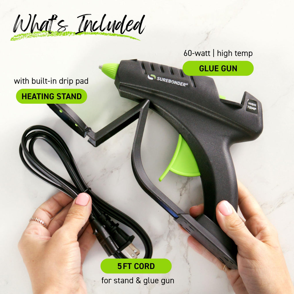 Surebonder Cordless Hot Glue Gun, High Temperature, Full Size, 60W, 50% More Power - Sturdily Bonds Metal, Wood, Ceramics, Leather & Other Strong Materials (Specialty Series CL-800F)