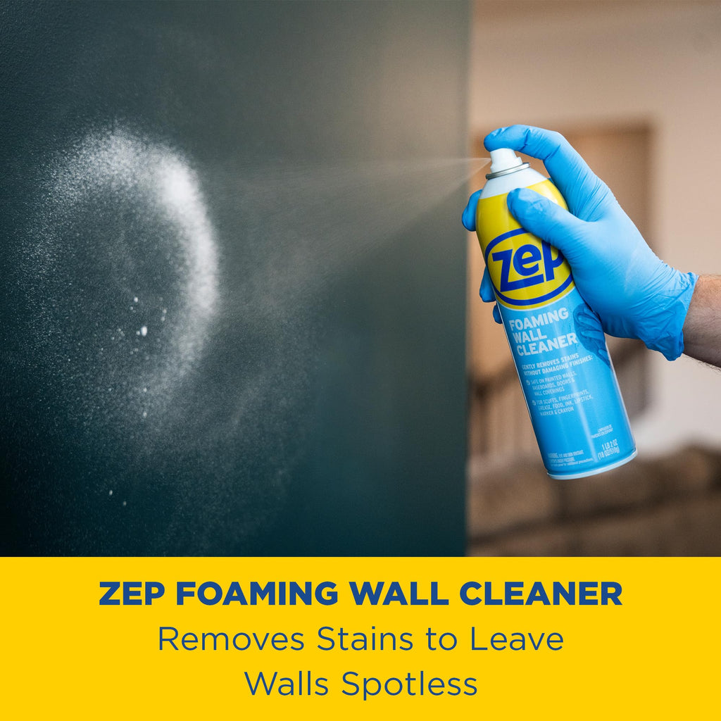 Zep Foaming Wall Cleaner - 18 oz (Case of 4) ZUFWC18 - Removes Stains Without Damaging Finishes