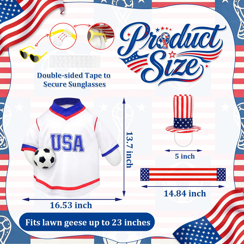 USA Soccer Porch Goose Outfit Summer Sport Fan Goose Clothes Game Day Decor