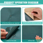 Amylove 12 Pcs Pool Safety Cover Patch Kit Swimming Pool Patch Repair Kit Self Adhesive Mesh for Inground Safety Cover, 12 x 8 Inch, 4 x 8 Inch (Green)