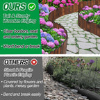 Wooden Garden Edging - 13.1ft x 11.8in Pine Landscape Border, Flexible Weather-Resistant Fences for Decorate Spring Outdoor Patio Yard Lawn Flower Beds