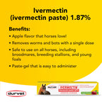 Ivermectin Paste 1.87% Horse Dewormer - Apple Flavored Oral Syringe 6.08g Tube