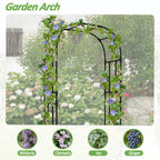 Trellume Thickened Metal Garden Arch-59(L)*94.5"(H),Garden Trellis for Climbing Plants Outdoor, Heavy Duty Rust-Proof Iron Arbor Archway for Backyard, Patio, Lawn and Wedding Decorations(20MM Pipe)