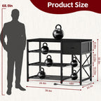 GUULIBERA 3D Printer Stand with Filament Storage Rack, Black 3D Printer Table with Power Outlet, 3-Tier Filament Holder with Drawer, 3D Printer Filament Stand Organized for Office Workshop Studio