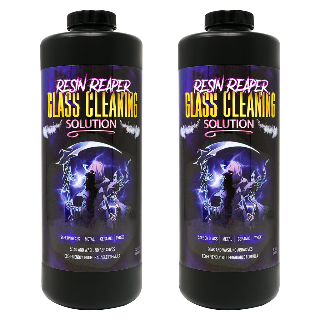 Resin Reaper Glass Cleaner 2-Pack 64 OZ | Pipe Cleaner | Safe on Glass, Metal, Ceramic, and Pyrex | Soak and Wash - No Abrasives - Eco-Friendly, Biodegradable Formula