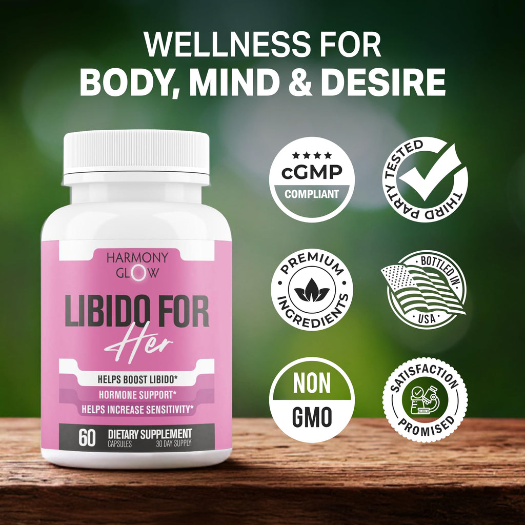 Libido for HER - Libido Booster for Women to Boost Desire, Intimacy, Lust - 3rd Party Tested Supplement to Support Women's Health, Energy Assist | 3rd Party Tested Supplement - 60 Capsules