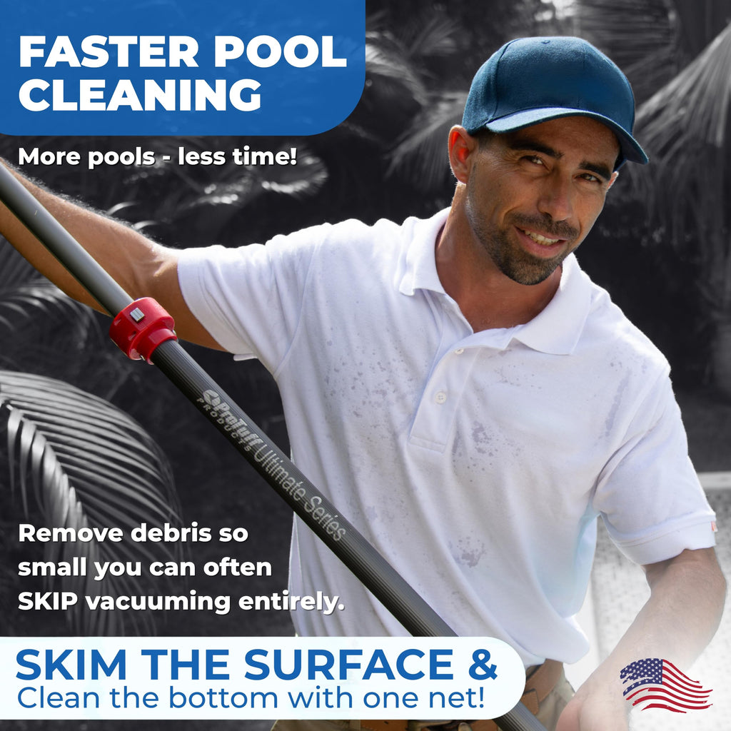 ProTuff 13" Spa Silt Net for PROS – “490 Promise” Unlimited, Unconditional Replacement - Heavy Duty Ultra Fine Mesh Silt & Sand Skimmer Cleans 3X Faster Than Vacuum - 13 inch Leaf Rake Bag for Pollen