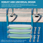 TonGass (3-Pack, White) 18" Universal Pool Ladder Step Replacement with Reflective Strip, Plastic Swimming Pool Ladder Rung Step with Stainless Steel Bolts for Inground Above Ground Pools