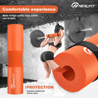 NEALFIT Barbell Pad Squat Pad for Squats���Squat Bar Pad���Great for Weightlifting,Lunges and Hip Thrusts���Foam Sponge Pad���Fit Standard and Olympic Bars Perfectly (Orange)
