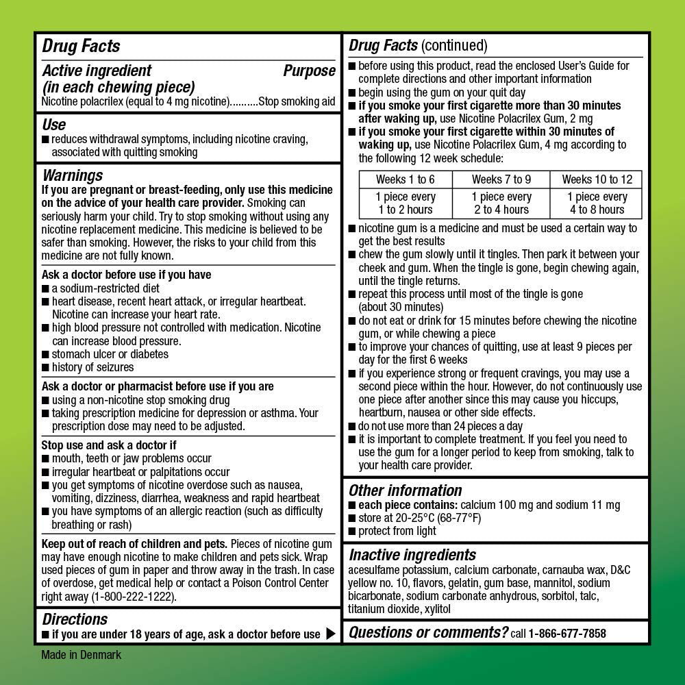 Amazon Basic Care Nicotine Polacrilex Coated Gum 4 mg, Cool Mint Flavor, Stop Smoking Aid, Quit Smoking, Reduce Cravings, 160 Count