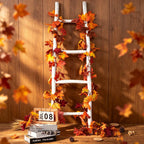 DearHouse 2 Pack Fall Garland Maple Leaf, 5.9Ft/Piece Hanging Vine Garland Artificial Autumn Foliage Garland Thanksgiving Decor for Home Wedding Fireplace Party Christmas (Orange)