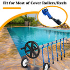 10set Upgraded Pool Solar Cover Reel Straps Adjustable Pool Cover Reel Attachment Inground Swimming Pool Solar Cover Straps and Clips Kit Including 10 Solar Reel Blanket Straps with Hooks,10 Clamps