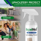 RepelWell Upholstery Protect Stain & Water Repellent Spray (12oz) Eco-Friendly, Pet-Safe Spray Keeps Your Fabric, Leather & Suede Upholstery Looking Like New