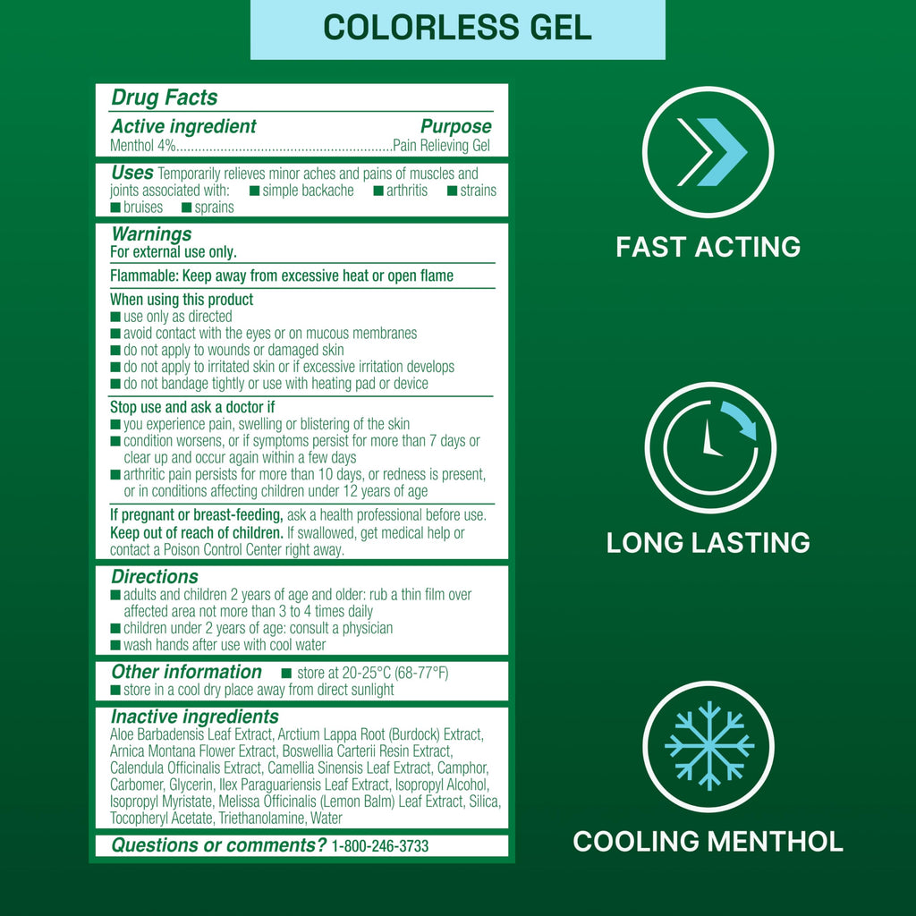 Biofreeze Gel Pain Relief, Knee & Lower Back Pain Relief, Arthritis Pain Reliever, Sore Muscle Relief, Neck Pain Relief, Cooling Joint Pain Relief, Colorless Menthol Gel 32 Fl Oz