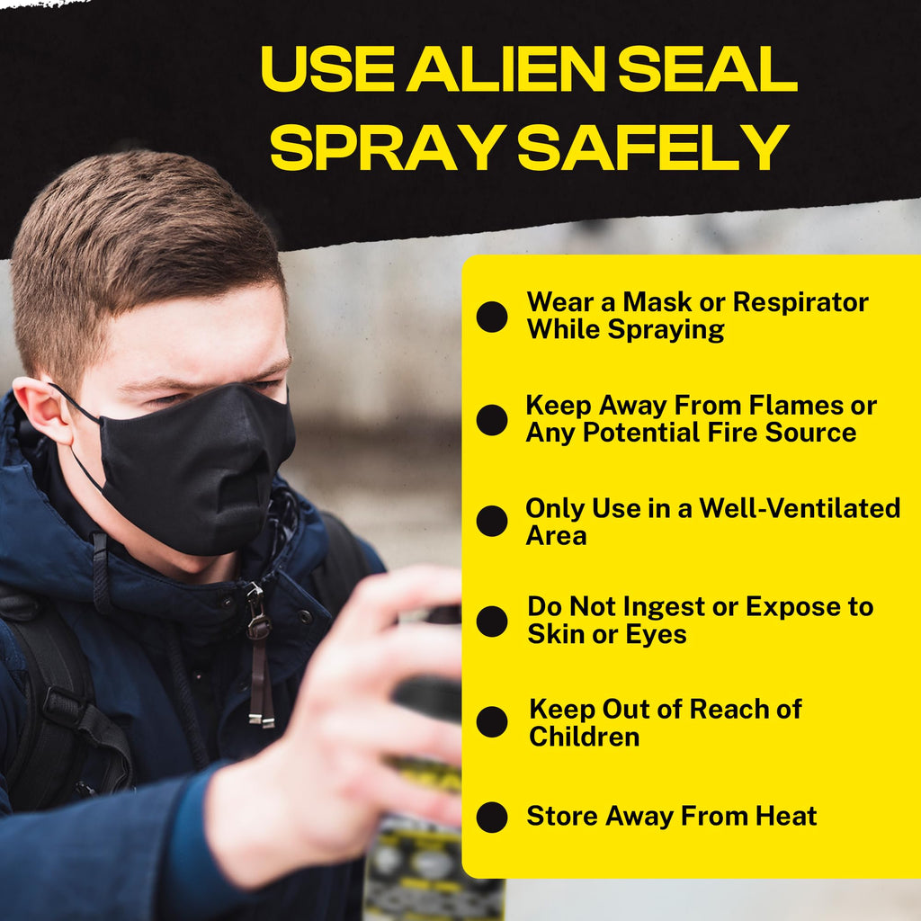 Alien Tape Liquid Sealant Spray 2 Pack, Waterproof Liquid Rubber Spray Prevents Patches and Seals Leaks, Protects Surfaces, Works on Most Materials, Long Lasting, Dries Black