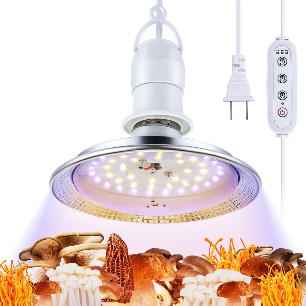 Meonum 1 Pack Mushroom Grow Light with 3/6/9 Hour Timer and 6.5ft Cord