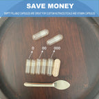 VGTPC Size 00 Empty Gelatin Capsules Separated - 5000 Count Clear Gel Pills DIY Caps Fillable Empty Pill Capsule Supplement Filling