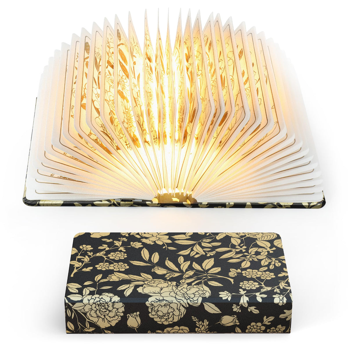 ZBOLE Book Lover Gift, Folding Book Lamp Decor, Portable Print Book Light