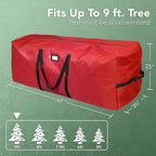 Holiday Cheer Christmas Tree Storage Bag Waterproof 9ft Red
