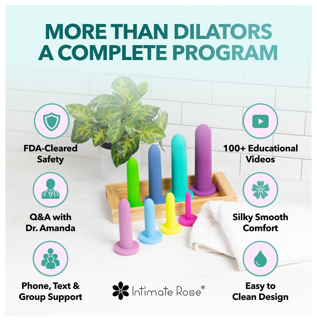 Medium Vaginal Dilators for Pelvic Floor Therapy & Vaginismus Pain Relief – FDA-Cleared Silicone Set with 100+ Tutorials, Support Group & Doctor Access