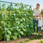 A-Frame Cucumber Trellis for Raised Bed - 47 x 47in, Heavy-Duty Detachable Garden Trellis with Netting & Clips, Support for Climbing Outdoor Cucumber, Tomatoes, Luffa, Bitter Melon, Vining Flowers