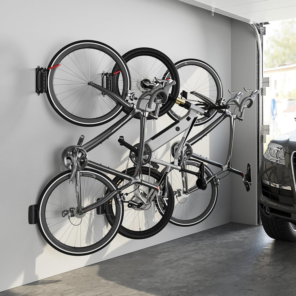 monTEK Swivel Bike Wall Mount, Vertical Bike Rack for Garage, 2 Pack, Gray