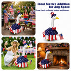 Spoilu 4th of July Porch Goose Outfit for 23 Inch Lawn Statue