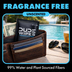 DUDE Wipes On-The-Go Unscented Travel Wipes - 2 Pack, 60 Count (Individually Wrapped) - Extra-Large Adult Flushable Wipes for Sensitive Skin - Infused with Vitamin E & Aloe - Septic and Sewer Safe
