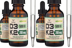 Vitamin D3 K2 5,000 IU Liquid Drops (5,000 IU of D3 and 200mcg of 99.9% All-Trans Patented K2 MK-7 (K2Vital)) Max Absorption Liquid Vitamin D Drops (30 Servings) by Double Wood (Pack of 2)