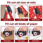2-in-1 Wrapping Paper Cutter & Tape Dispenser, with 4 Tapes & 2 Blades ﻿ ﻿