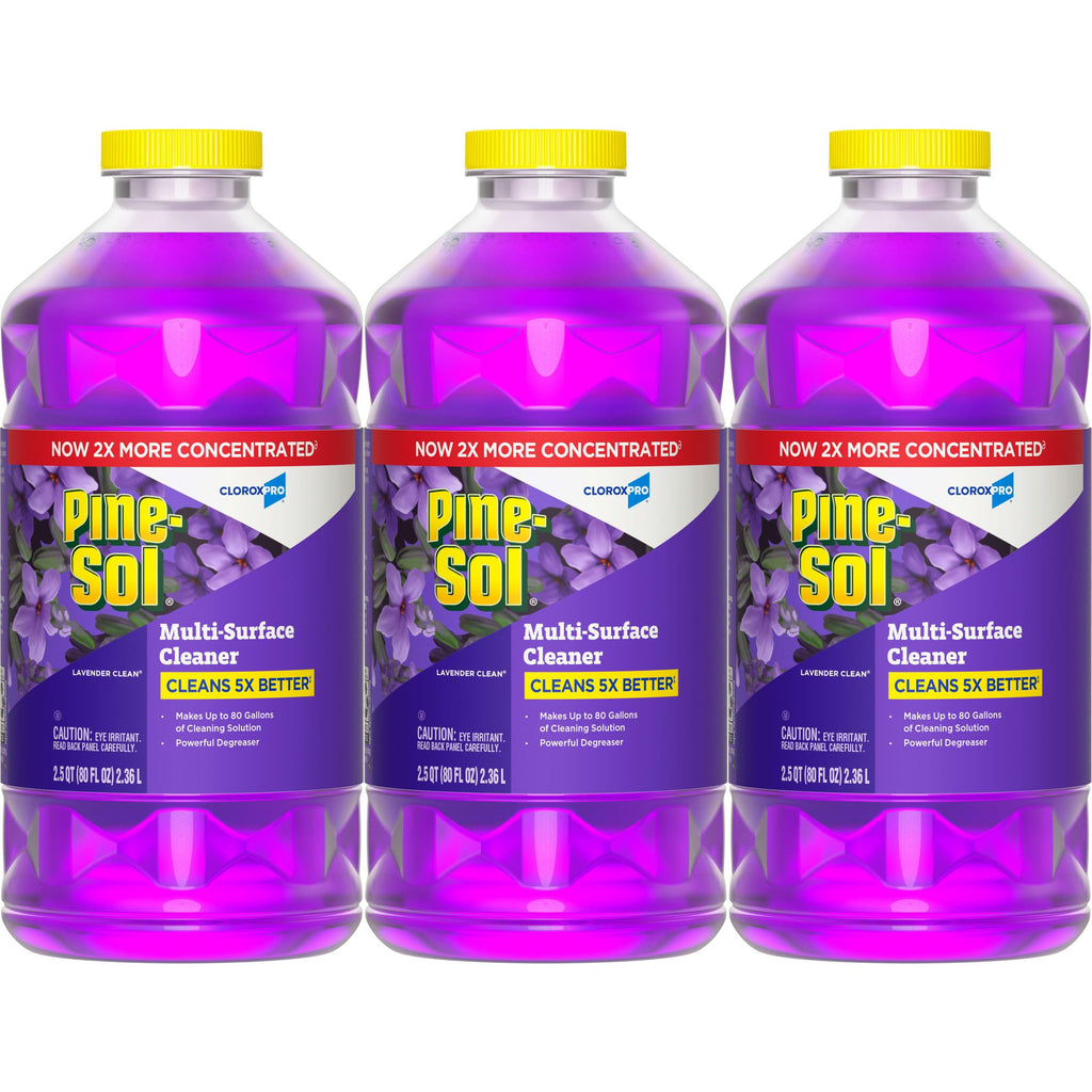 CloroxPro Pine-Sol Multi-Surface Cleaner, All Purpose Cleaner, Lavender Clean, 80 Fluid Ounces, Pack of 3 (Package May Vary)