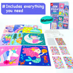 EZCRA Gem Sticker Kit for Kids - 990+ Stickers, 8 Unicorn Princess Themes