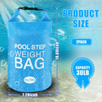 2 Pack 30lb Universal Pool Ladder Weights, No Breaken Pool Step Weights for Above Ground Pools, 500D PVC Waterproof Pool Stair Weights Pool Sand Bags for Above Ground Swimming Pools Stair (Sky Blue)
