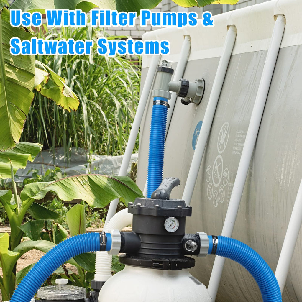 Saintrygo 2 Sets Replacement Pool Hose for Above Ground Pools 1.5 x 4.9ft Long Pool Filter Pump Hoses Replacement Swimming Pool Hose Upgraded Pool Skimmer Hose Compatible with 10531to 25016(Blue)