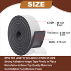 Atzi Hats Hat Tape Roll 60" (5 Feet) Foam Hat Size Reducer for Loose Hats Cap Sizing Insert Strip for Fedora, Baseball, Cowboy, Western, Panama & Straw Hats Sweatband Filler for Better Hat Fit Comfort