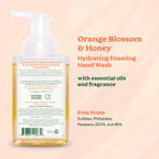SoF Hydrating Foaming Hand Wash - With Organic Agave Nectar & Coconut Oil- Vegan & Non GMO- Free From Phthalates, Sulfates & Parabens- Orange Blossom & Honey - 8 oz Bottle 3 Pack