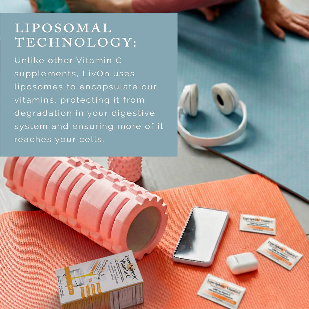 LivOn Laboratories Lypo–Spheric Liposomal Vitamin C 1000mg - No Sugar, Immune Support, Plant Based - Easy to Swallow, Absorbable - Non–GMO, Gluten Free (0.2 fl oz Individual 30 Packets)