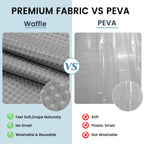 Ringless Waffle Shower Curtain with Snap in Liner Set,  71x74, Grey