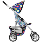 fash n kolor® - Doll Stroller My First Baby Doll Strollers Toy - Flower Design with Basket in The Bottom - Dolls to Play Baby Doll Stroller for Girls, Toddler Play Toy Doll Buggy Carriage Foldable